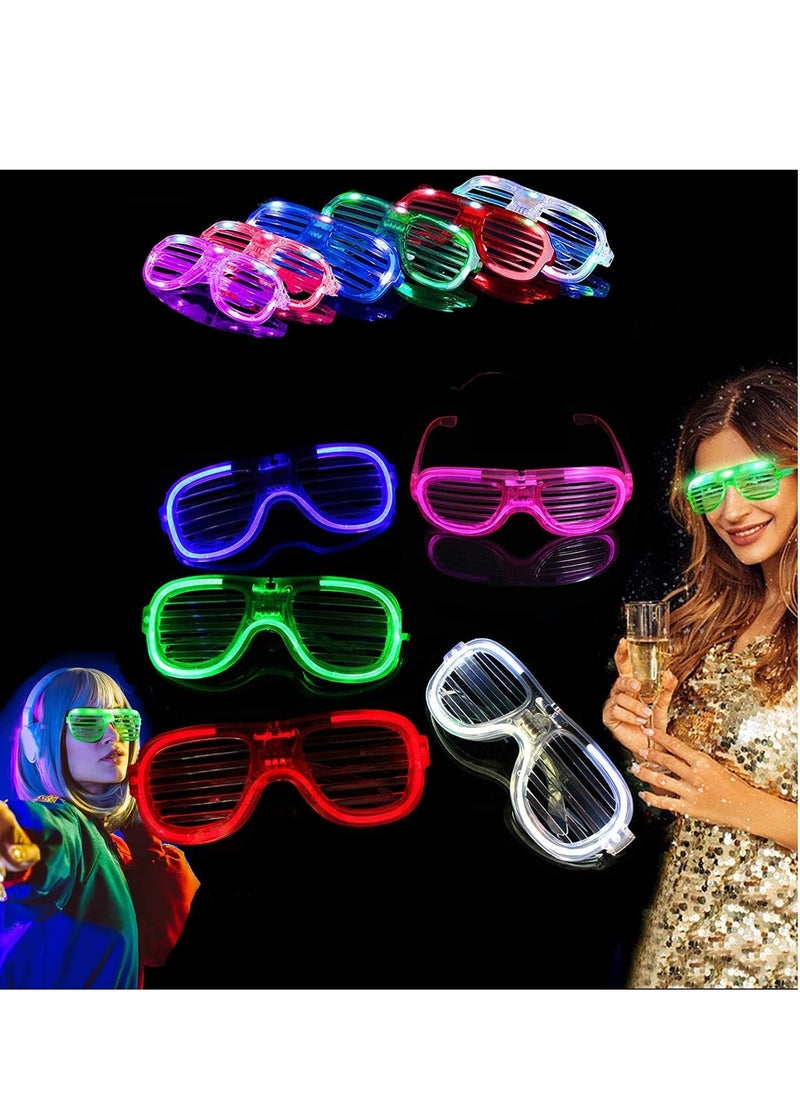 SYOSI - Party Eyeglasses 5pcs Funny LED Sunglasses Glow in The Dark Eyewear for Holiday Party Favors Gift Assorted Color Flashing Light fit Concert Birthday - Image 1