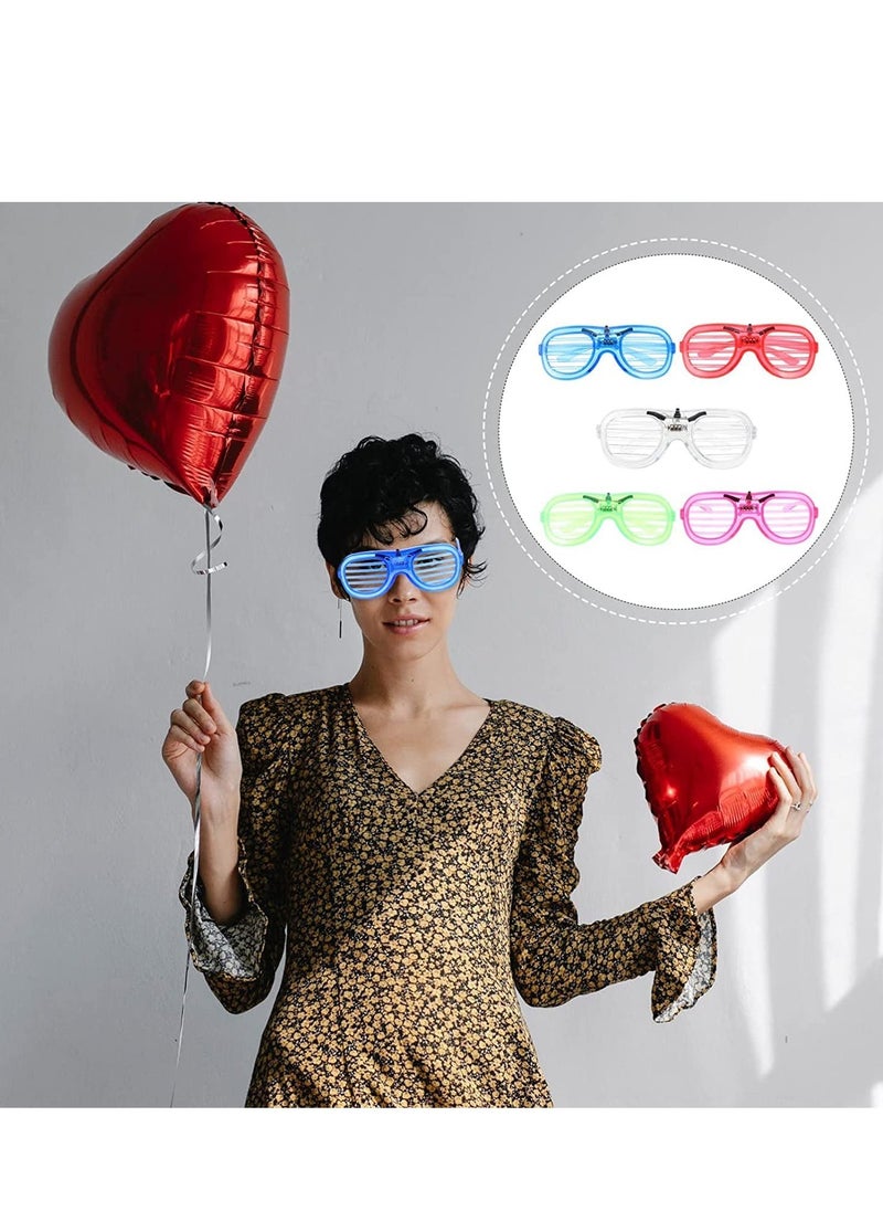 SYOSI - Party Eyeglasses 5pcs Funny LED Sunglasses Glow in The Dark Eyewear for Holiday Party Favors Gift Assorted Color Flashing Light fit Concert Birthday - Image 1