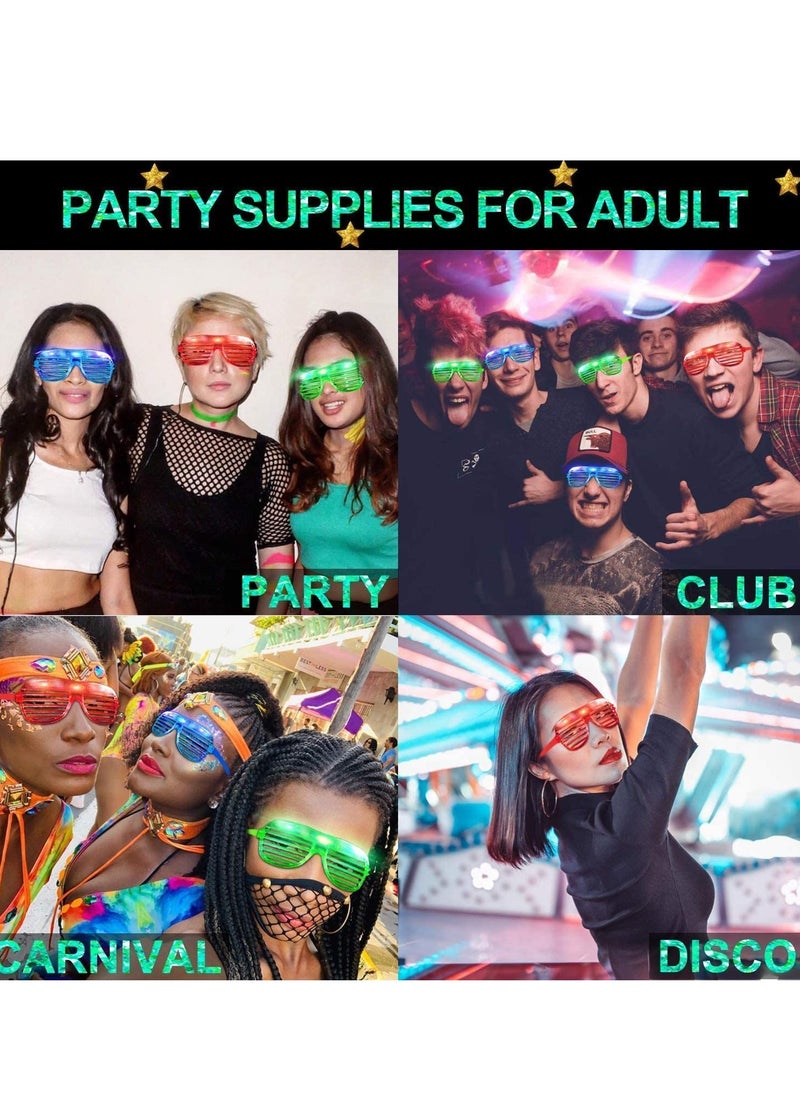 SYOSI - Party Eyeglasses 5pcs Funny LED Sunglasses Glow in The Dark Eyewear for Holiday Party Favors Gift Assorted Color Flashing Light fit Concert Birthday - Image 1