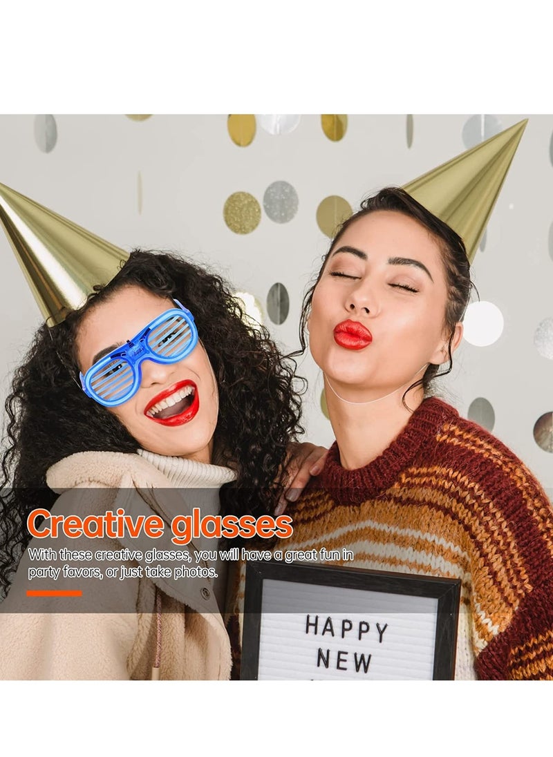 SYOSI - Party Eyeglasses 5pcs Funny LED Sunglasses Glow in The Dark Eyewear for Holiday Party Favors Gift Assorted Color Flashing Light fit Concert Birthday - Image 1