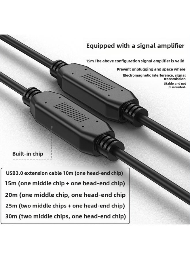 Neutral Usb3.0 Extension Line Male To Female Extension Data Line Built-in Amplifier Chip Computer Connection Usb Extension Line - Image 3