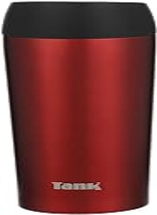 TANK Tank Stainless Steel Tumbler 360mL, Push Button Lid, Up to 6HRs Hot, Red 