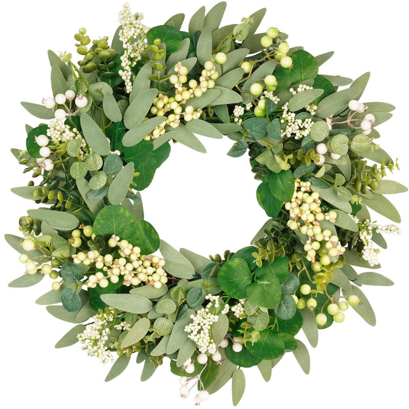 Vlorart 22” Eucalyptus Wreaths for Spring Summer Fall All Seasons - Image 1