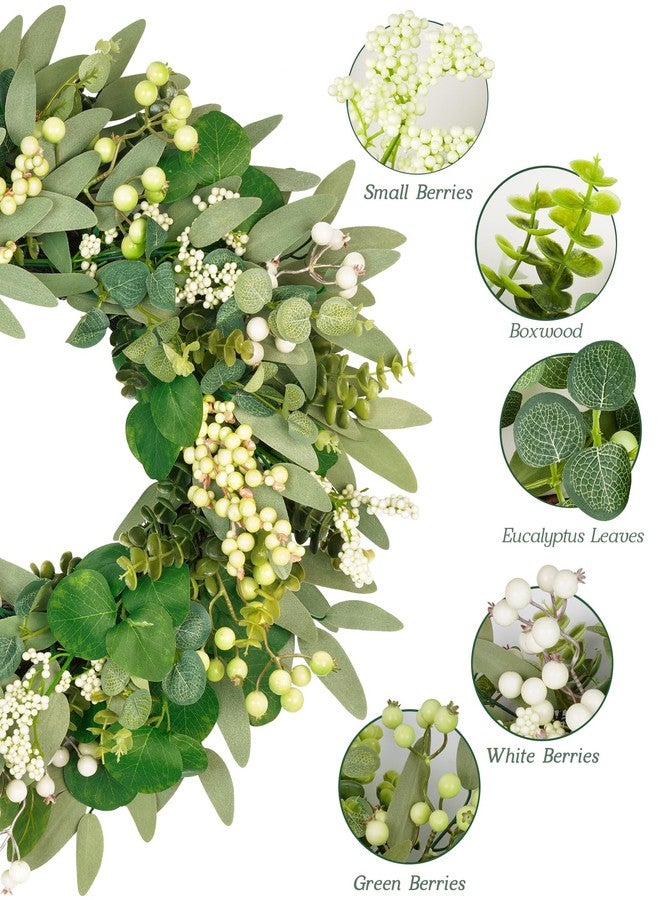 Vlorart 22” Eucalyptus Wreaths for Spring Summer Fall All Seasons - Image 4