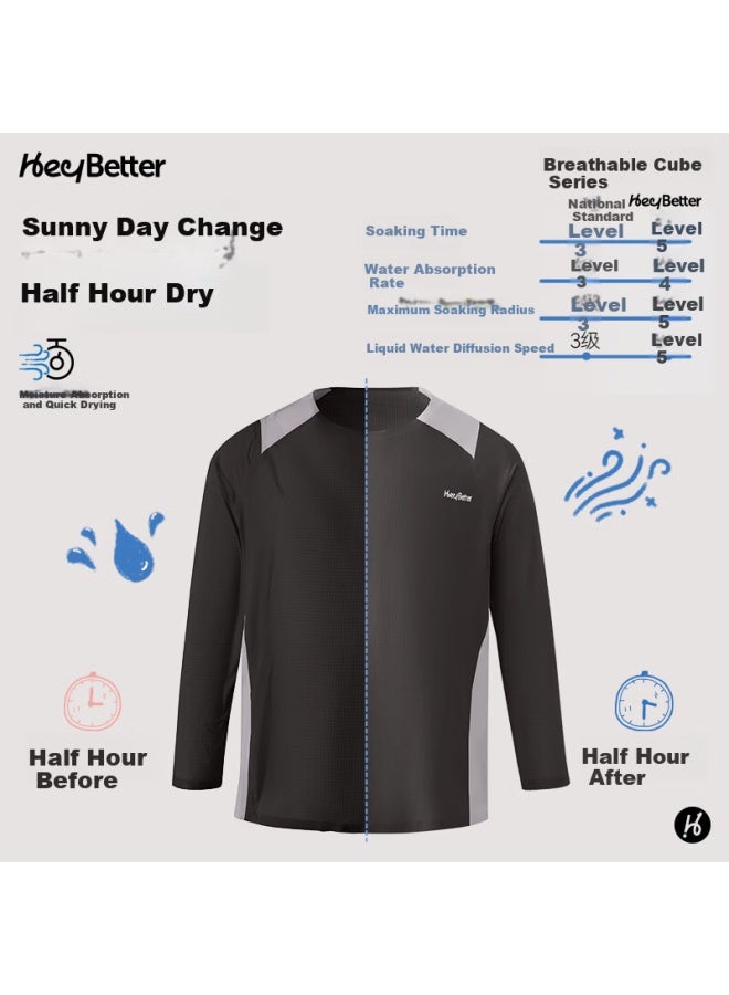 Heybetter Kids T-shirt Vest Breathable Rubik's Cube Summer Thin Moisture-wicking Quick-dry Boys Girls Baby Light Blue 120 - Image 3