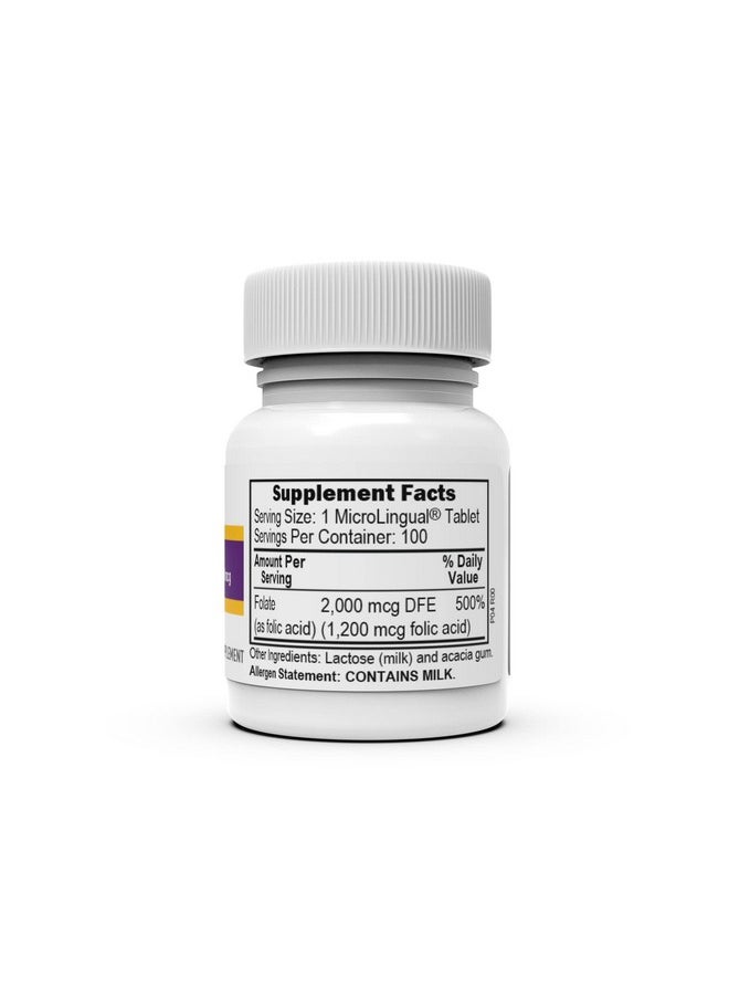 Superior Source Folic Acid Vitamin B9 1200 Mcg Sublingual Instant Dissolve Tablets Under Tongue Melts 100 Count  - Image 5