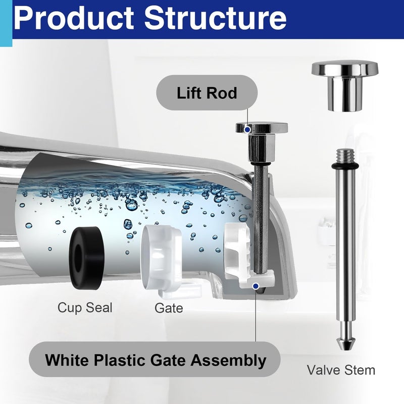 Usdrwam 4 Pcs Tub Spout Diverter Repair Kit for Moen 101237, Includes Cup Seal and Diverter Gate - Image 4