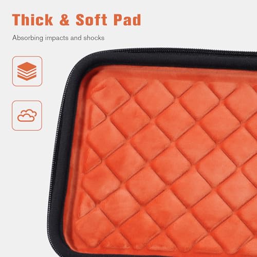 Procase منظم نظارات السفر بغطاء صلب من بروكيس، حقيبة نظارات محمولة متعددة للسفر مع 6 فواصل قابلة للتعديل، صندوق تخزين نظارات للرحلات للرجال والنساء - 7 فتحات، برتقالي وأسود - Image 4