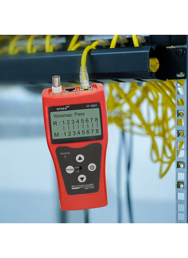 NOYAFA - NOYAFA Multi-functional LCD Network Cable Tester High Precision Line Finder Coaxial Line Tester RJ11 RJ45 Wire Length Finder with 1 Remote Adapter - Image 1