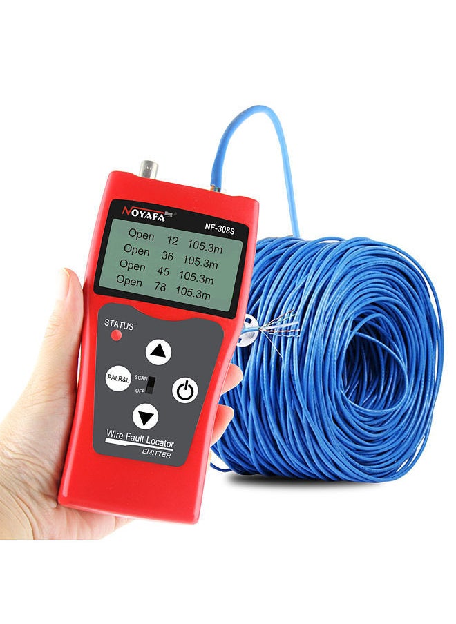 NOYAFA - NOYAFA Multi-functional LCD Network Cable Tester High Precision Line Finder Coaxial Line Tester RJ11 RJ45 Wire Length Finder with 1 Remote Adapter - Image 1