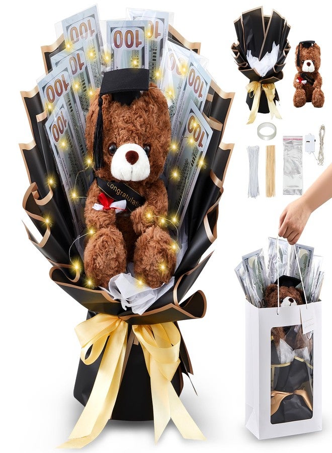 WinnerWhy مجموعة هدايا التخرج من WinnerWhy، باقة نقود يمكنك صنعها بنفسك مع دب، فكرة هدية رائعة لدفعة 2026، تهانينا! - Image 1