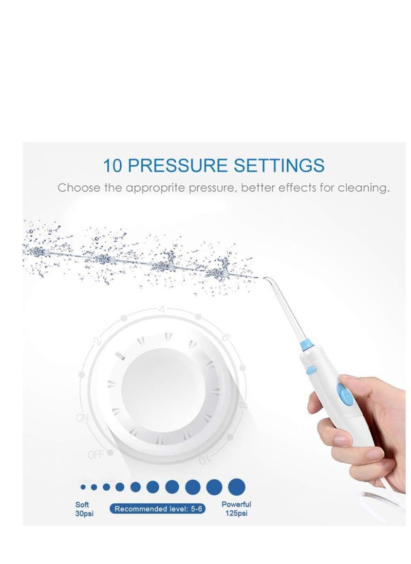 TUREWELL - TUREWELL Water Flossing Oral Irrigator, 600ML Dental Cleaner 10 Adjustable Pressure, Electric Oral Flosser for Teeth/Braces, 8 Water Jet Tips for Family (White) - Image 1