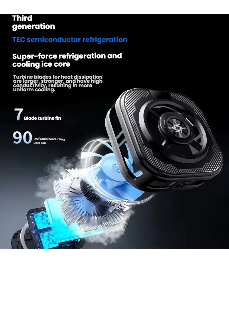 Mobile phone radiator, magnetic semiconductor cooler, suitable for live video games on mobile phones and tablets, display temperature, mobile cooling fan, no noise - Image 4