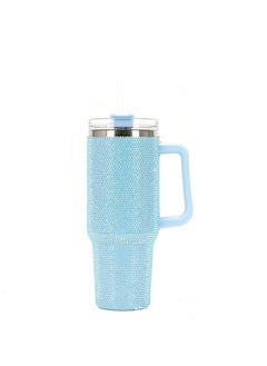 AZAD 40oz Rhinestone Tumbler Stainless Steel Straw Women Cup Shiny Diamond Travel Car Thermoses Coffee Mug Water Bottle Drinkware 