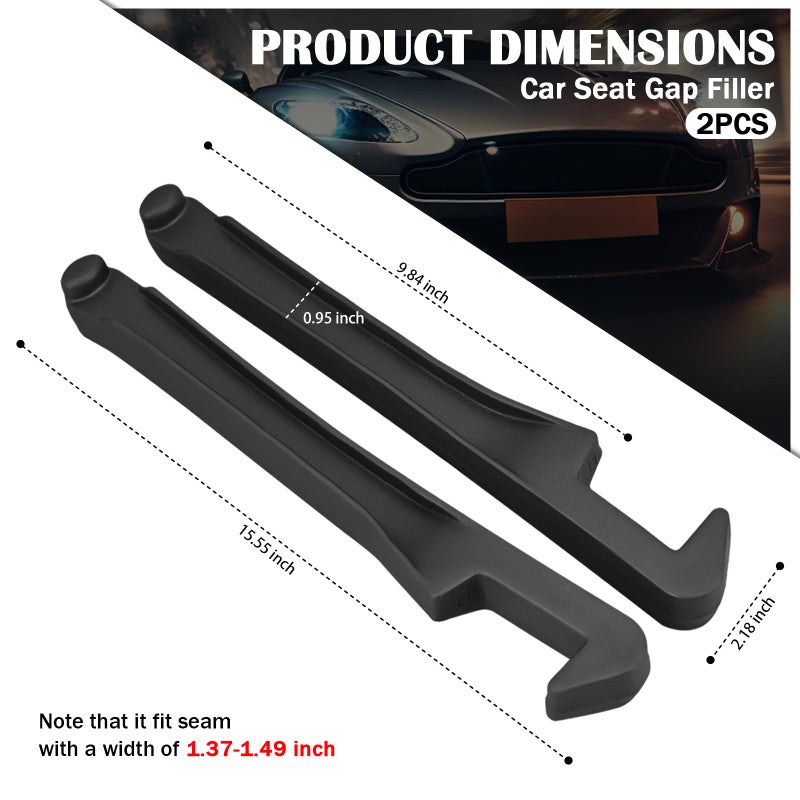 Junecarp 2PCS Car Seat Gap Filler Organizer with Storage Slot & Hook,Car Seat Gap Filler Strip for Filling Gaps,Universal & Double-Sided Use Cars Seats Gaps Plug Cars Interior Accessories - Image 2