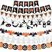 Gusgrop Halloween Decorations Indoor Party Decor HAPPY HALLOWEEN Accessories with TRICK OR TREAT Banner 3 PCS Large Garland Bat Ghost Pumpkin Hanging Party Supplies Backdrop for Home Office Classroom - Image 3