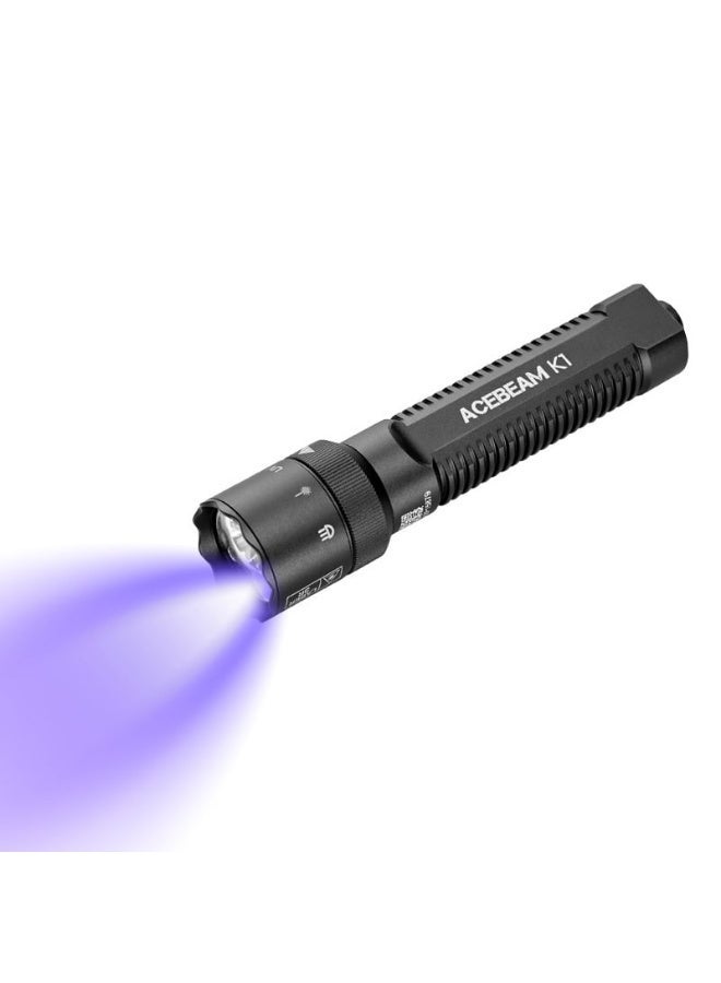 ACEBEAM K1 Black 3-in-1 EDC Flashlight 1000 Lumens 223 m Green Beam 365nm UV IP68 - Image 5