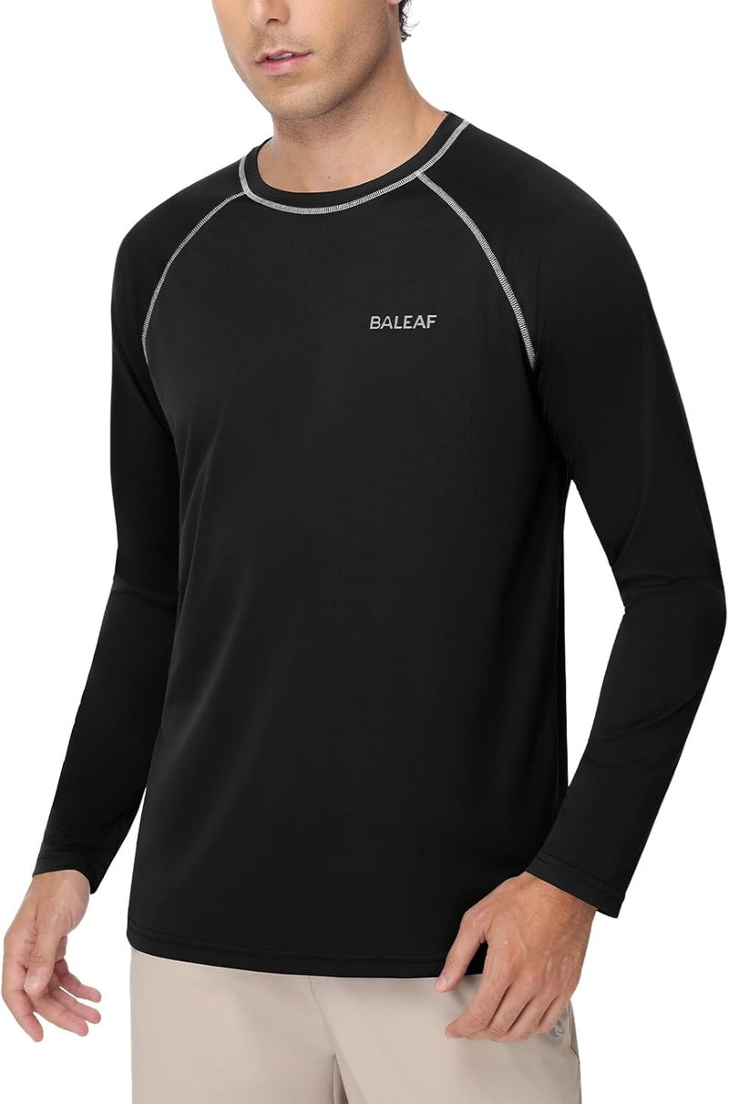 Baleaf Men's Sun Protection Shirts UV SPF UPF 50+ Long Sleeve Rash Guard Fishing Running Quick Dry Lightweight - Image 1