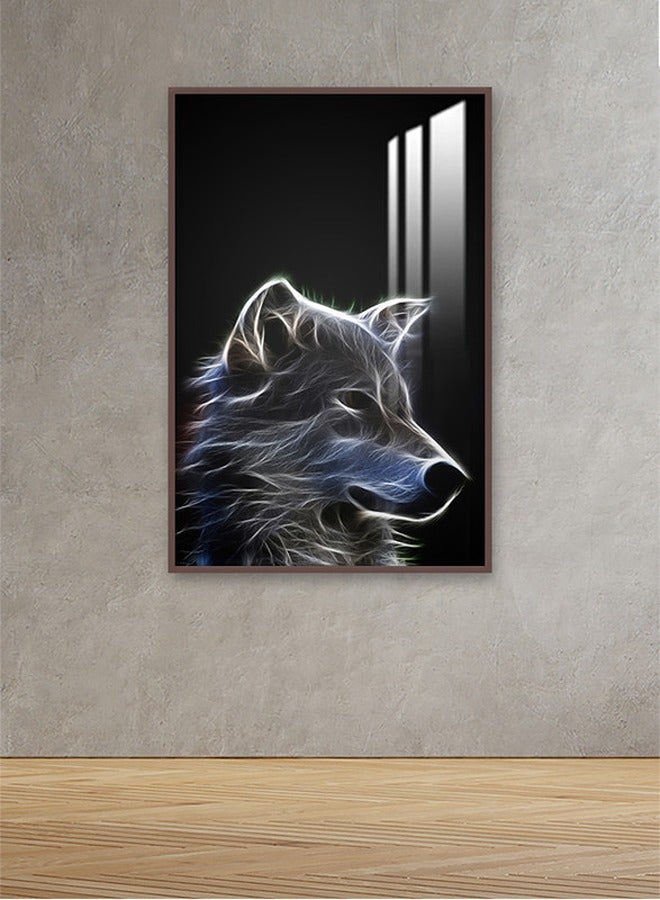 ماركتنا لوحة جدارية120×80سم مع برواز بني وطبقة اكريلك شفاف بتصميم حيوانات - Image 1