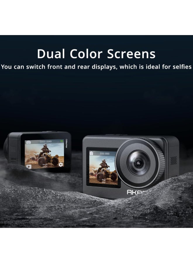 أكاسو كاميرا أكاسو براف 7 الرياضية بدقة 4K30FPS و20 ميجابكسل مع واي فاي وشاشة لمس، مقاومة للماء IPX8 حتى 33 قدمًا - Image 5