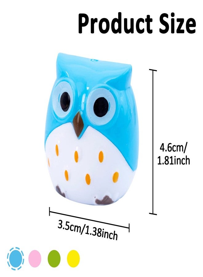 PDCTACST 4pcs Cute Owl Pencil Sharpener with Dual Holes, Cartoon Animal Plastic Colored Cat Manual Handheld Small Compact Sharpeners for Student Kids School Classroom Must Haves Stationery Supplies - Image 2