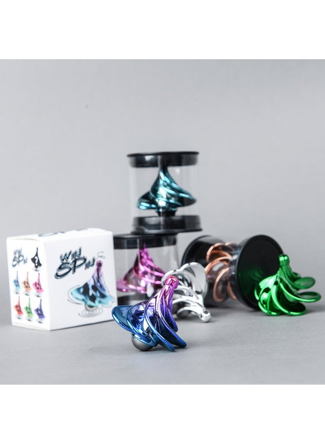Betaoby Wind Blow & Manual Spinning Gyroscope Toy, Colorful Gradient Shiny Fidget Spinning Top for Kids & Adults, Stress Relief Desk Toy - Image 5