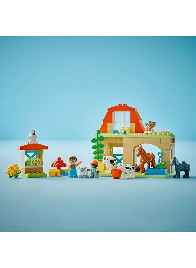 LEGO 10416 Duplo Town Caring For Animals At The Farm Role-Play Toy For Toddlers, Farmhouse With Horse, Cow And Chicken Figures, Kids’ Learning Set For Ages 2 Plus (74 Pieces)  - Image 5