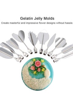 Generic Jelly Art Tool Set, 3D Gelatin Jelly Cake Decorating Tool, 11 Piece Stainless Steel Gelatin Art Tool with Syringe Nozzle, Floral Cake Decorating Tool DIY Pinpoint Pastry Tool for Cake Pudding Making  - Image 3