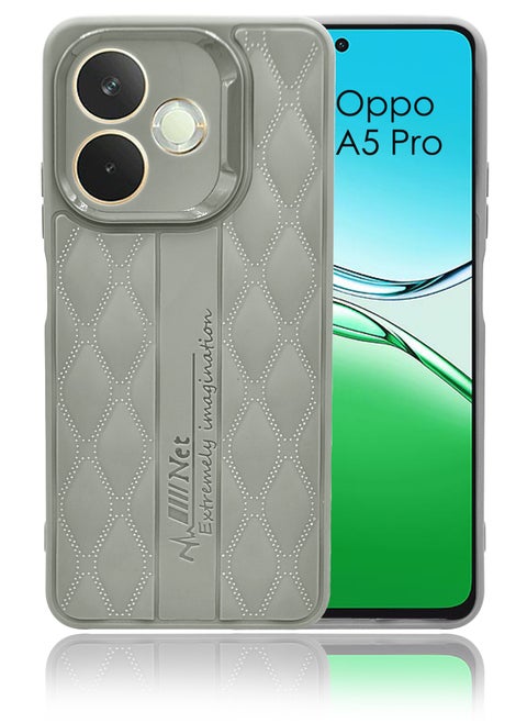 Design Printed Back Cover for Oppo A5 Pro 5G with Raised Lips for Camera & Screen Protection - ShockProof Design - Stylish Back Cover Case - Light Grey