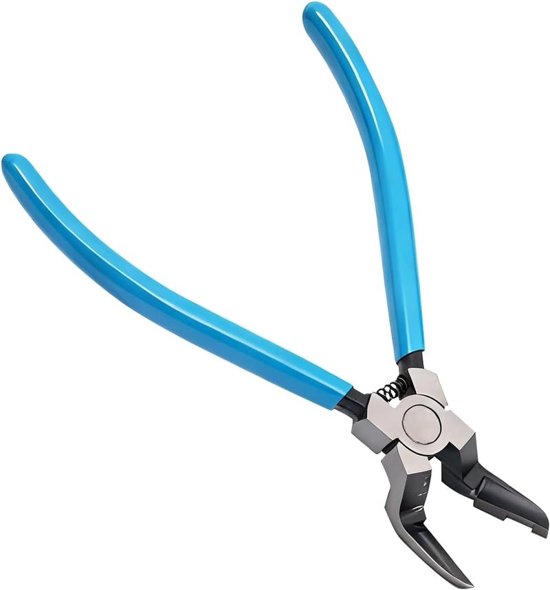 IOppWin Upgraded Panel Clip Pliers, Automotive Trim Removal Tool for Car Interior Fasteners, High Carbon Steel V-Shaped Clip Removal Pliers with Ergonomic Non-Slip Handle, Spring-Assisted, Blue Handle - Image 1