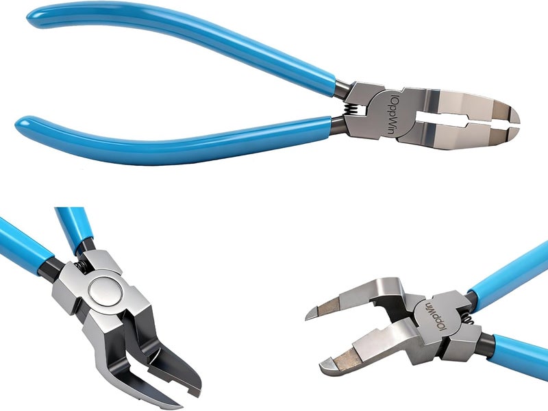 IOppWin Upgraded Panel Clip Pliers, Automotive Trim Removal Tool for Car Interior Fasteners, High Carbon Steel V-Shaped Clip Removal Pliers with Ergonomic Non-Slip Handle, Spring-Assisted, Blue Handle - Image 5