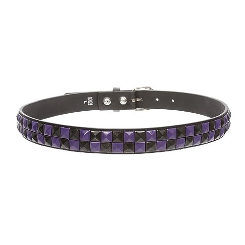 Beltiscool Kids 1" Snap On Punk Rock Studded Leather Belt, black/purple | m-28" - Image 5