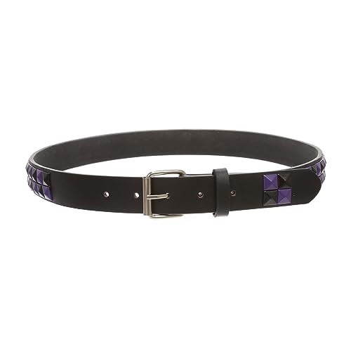 Beltiscool Kids 1" Snap On Punk Rock Studded Leather Belt, black/purple | m-28" - Image 4