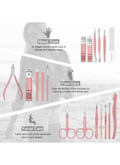 Leipple Manicure Set Professional Pedicure Kit Nail Clippers Kit - 18 pcs Nail Care Tools - Grooming Kit with Luxurious Upgraded Travel Case(Pink)  - Image 3