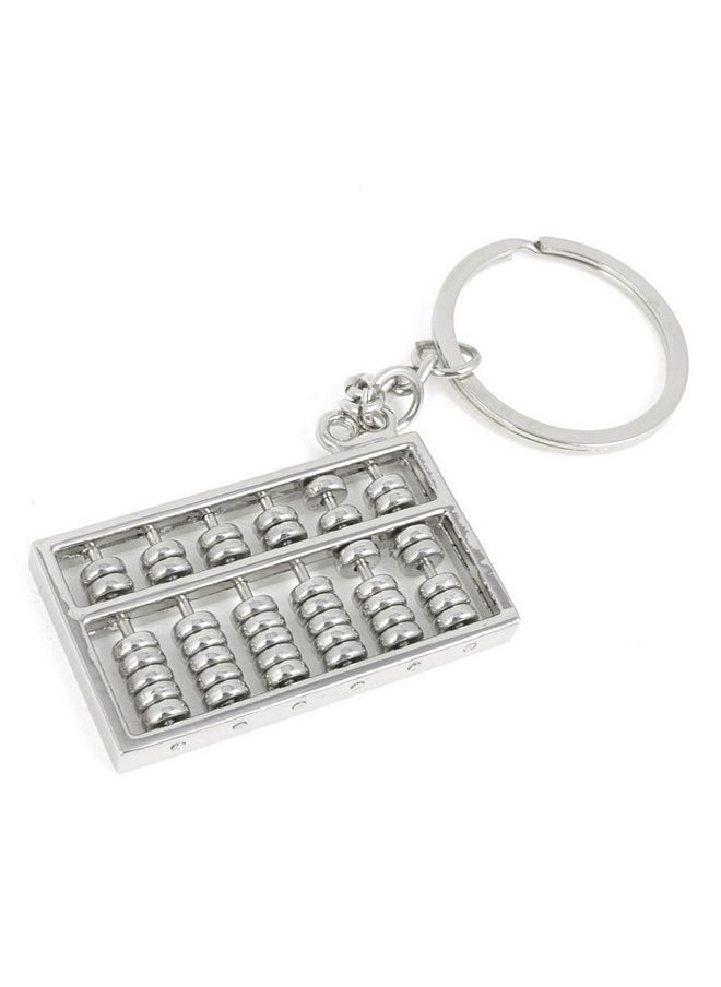 Mallofusa - Alloy 6 Rolls Mini Abacus Keychain Key Ring Pendant Decoration Decor For Car Keys Handbag Fob Silver - Image 1