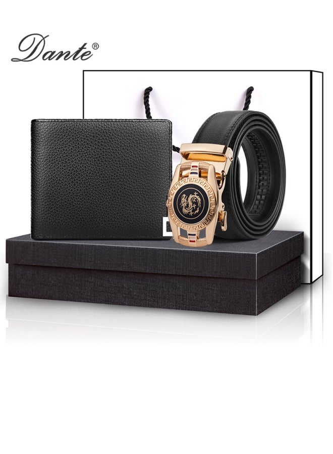 Dante Men's Genuine Leather Wallet + Belt Practical Gift Set (Belt Length 115cm) - Image 1