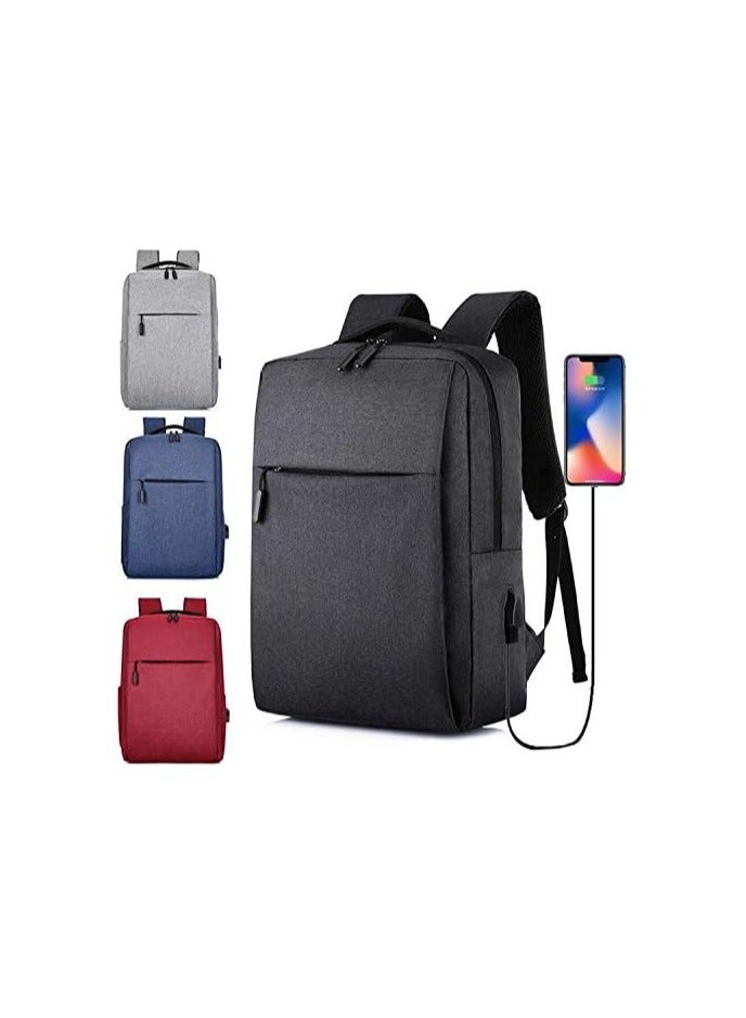 حقيبة ظهر للكمبيوتر المحمول، حقيبة ظهر رفيعة للكمبيوتر المحمول مع قفل منفذ شحن USB، حقيبة ظهر للكمبيوتر المحمول للسفر، حقيبة ظهر للكمبيوتر المحمول مقاومة للماء للعمل والسفر والكليات والرجال، أسود، رمادي، أزرق، أحمر - Image 1