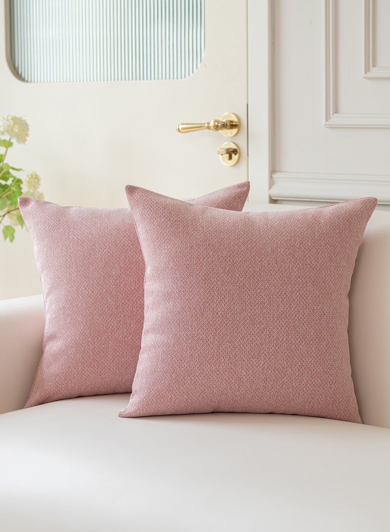 لحظة غطاء وسادة 50 × 50 سم وردي مزين بملمس زخرفي وسادة قذفية عصرية غطاء وسادة بيت ريفي حديث غطاء وسادة صلب مجموعة من 2 قطعة للديكور المنزلي الأريكة غرفة النوم - Image 1
