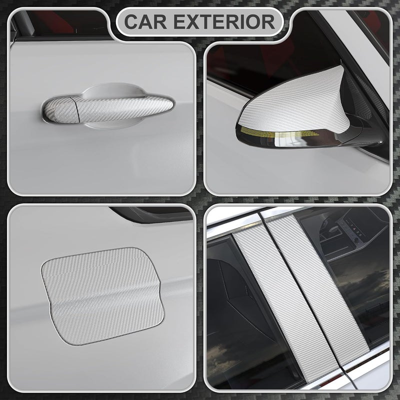 Lypumso 3D White Carbon Fiber Vinyl Wrap - Image 2