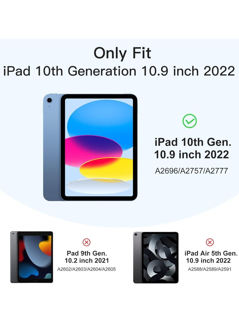 MIGOFAST iPad 10th Generation Case 2022 10.9 Inch with Pencil Holder Trifold Stand Smart Case with Soft TPU Back Auto Wake Sleep - Image 3