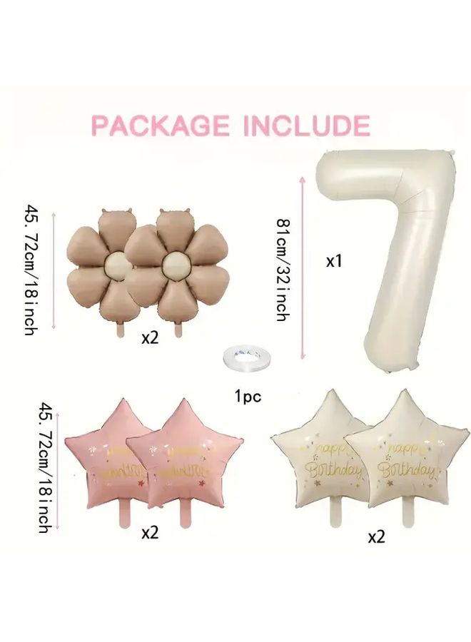 Number 3 Birthday Party Balloon Set with Flowers and Stars Home Decor - Image 3