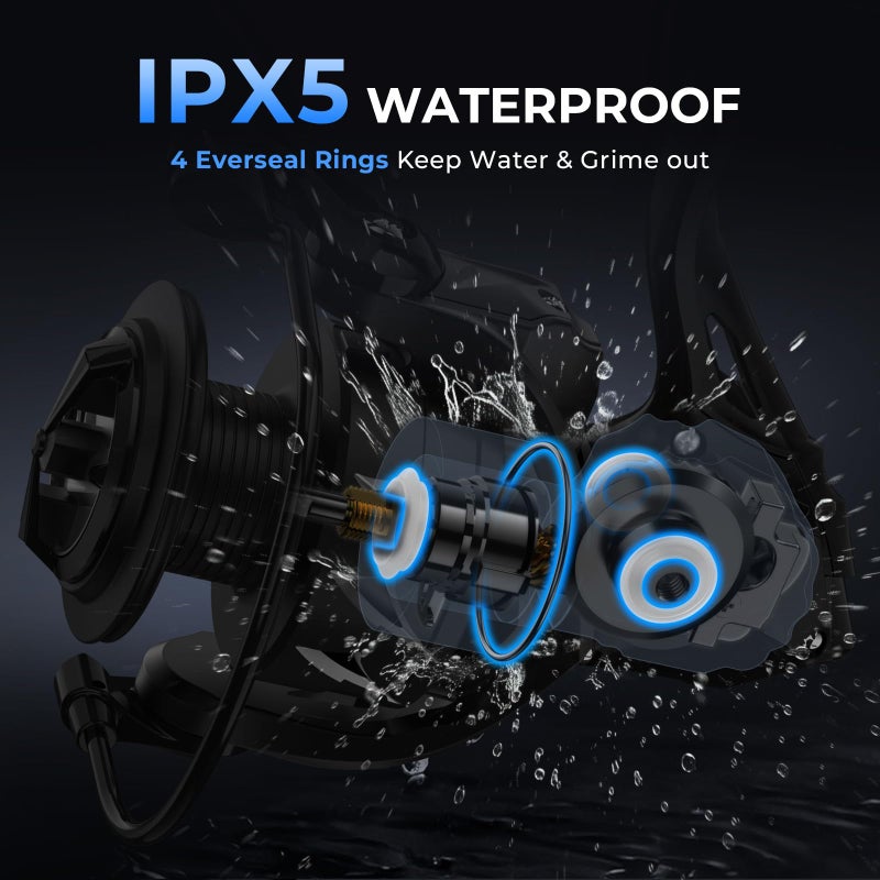 KastKing Spartacus II Plus Spinning Reel â€“ IPX5 Waterproof Freshwater/Saltwater Fishing Reel, 22LB Drag, 5.2:1 Gear Ratio, 7+1 Stainless Steel Bearings, Instant Anti-Reverse, Anodized Aluminum Spool - Image 2