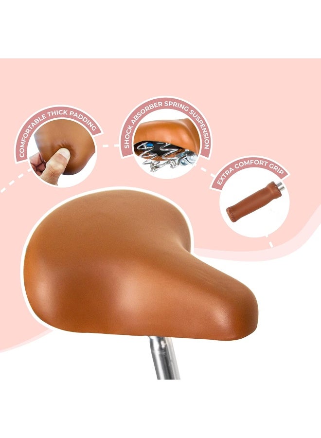 Spartan Platinum City Bike | 24 Inch Wheel Size | 7 Speed Gear Shifter | Peach Color - Image 4