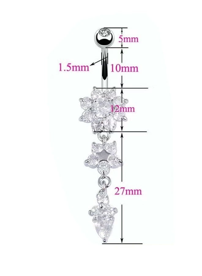 Realfrog 3 Pcs Hypoallergenic Medical-Grade Titanium Belly Button Ring Stylish Silver Body Piercing Jewelry for Women - Image 3
