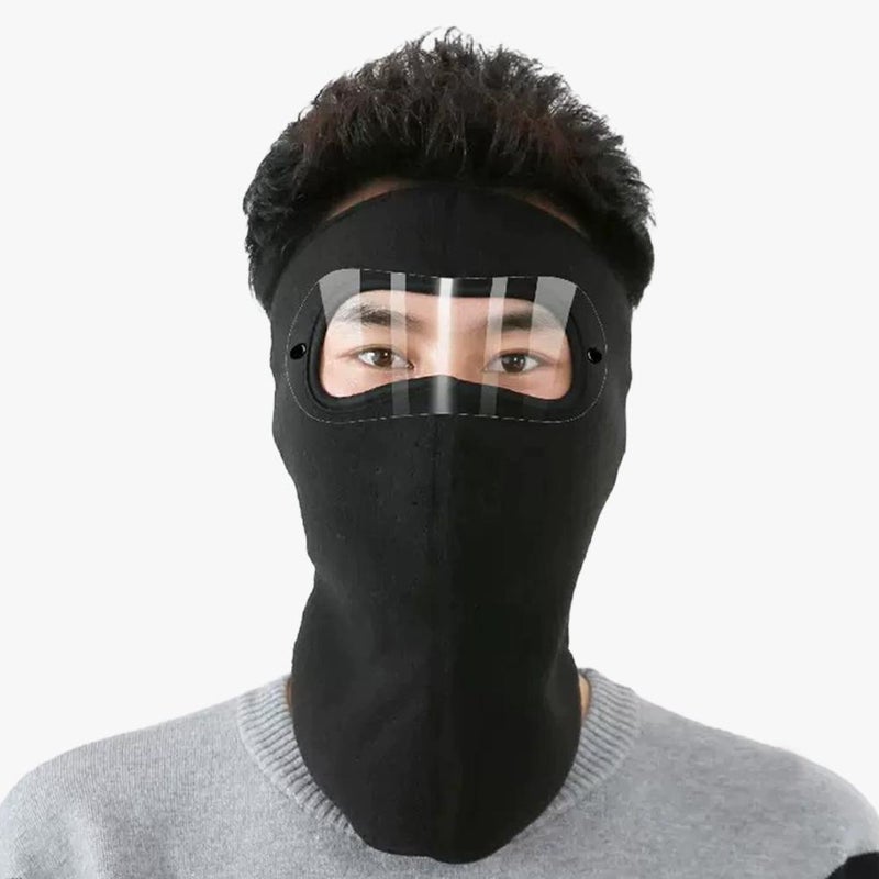 Cycling face mask, helmet visor, winter warm face mask, eye protection, dustproof, neck protection, ear protection, thickened men's windproof mask. - Image 1