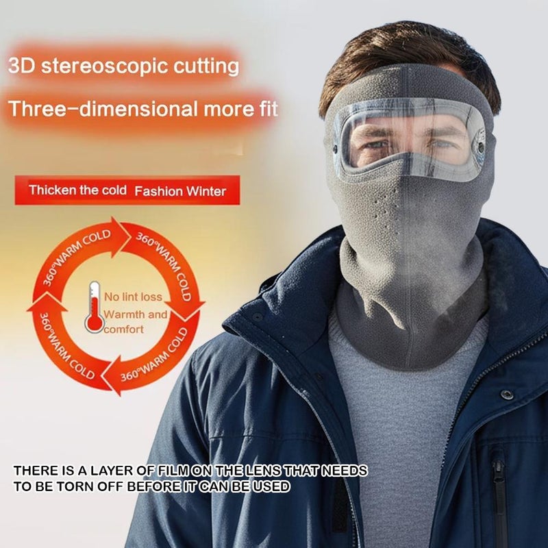 Cycling face mask, helmet visor, winter warm face mask, eye protection, dustproof, neck protection, ear protection, thickened men's windproof mask. - Image 5