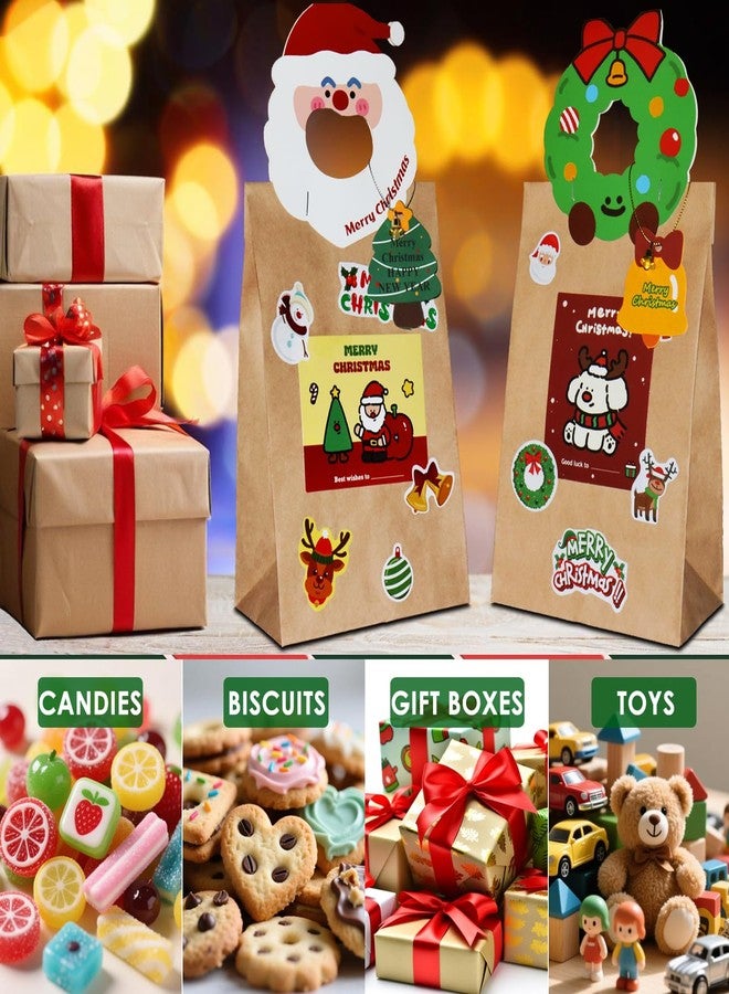 Diteje 20 Pack Card Head,Santa & Wreath Christmas Kits with Bags Tags Bells - Image 5