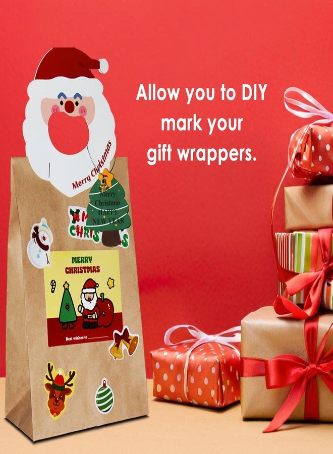 Diteje 20 Pack Card Head,Santa & Wreath Christmas Kits with Bags Tags Bells - Image 3
