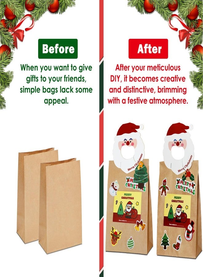 Diteje 20 Pack Card Head,Santa & Wreath Christmas Kits with Bags Tags Bells - Image 4