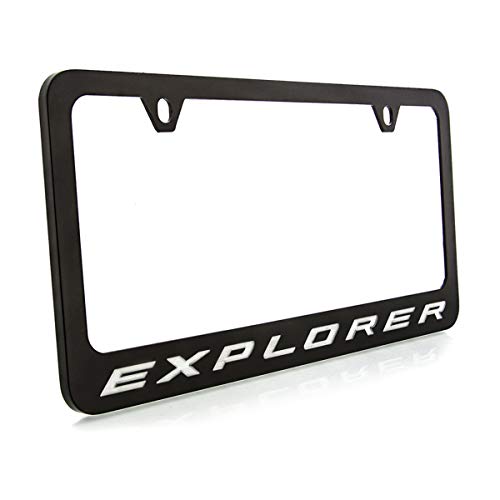 Ford Explorer License Plate Frame (2 Hole, Black/Wide) - Image 1